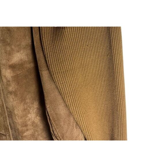 LINEA by Louis Dell'Olio Brown Tan Suede Leather Jacket 1x Beige A8342 Womens - Picture 4 of 12